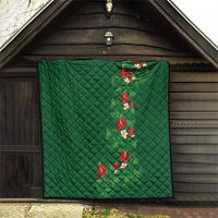 Hawaiian Taro Leaves-Hibiscus and Plumeria Quilt Polynesian Art-Kakau Tattoo Green LT03 - Polynesian Pride
