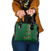 Hawaiian Taro Leaves-Hibiscus and Plumeria Shoulder Handbag Polynesian Art-Kakau Tattoo Green LT03 One Size Green - Polynesian Pride
