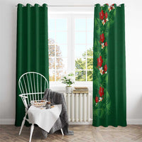 Hawaiian Taro Leaves-Hibiscus and Plumeria Window Curtain Polynesian Art-Kakau Tattoo Green LT03 - Polynesian Pride