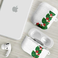 Hawaiian Taro Leaves-Hibiscus and Plumeria AirPods Case Polynesian Art-Kakau Tattoo White LT03 - Polynesian Pride