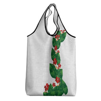 Hawaiian Taro Leaves-Hibiscus and Plumeria Grocery Bag Polynesian Art-Kakau Tattoo White LT03 - Polynesian Pride