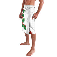 Hawaiian Taro Leaves-Hibiscus and Plumeria Lavalava Polynesian Art-Kakau Tattoo White LT03 - Polynesian Pride