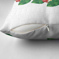 Hawaiian Taro Leaves-Hibiscus and Plumeria Pillow Cover Polynesian Art-Kakau Tattoo White LT03 - Polynesian Pride