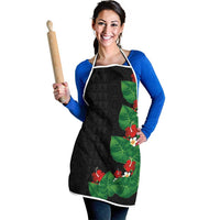 Hawaiian Taro Leaves-Hibiscus and Plumeria Apron Polynesian Art-Kakau Tattoo Black LT03 - Polynesian Pride