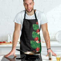 Hawaiian Taro Leaves-Hibiscus and Plumeria Apron Polynesian Art-Kakau Tattoo Black LT03 - Polynesian Pride