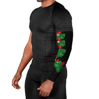 Hawaiian Taro Leaves-Hibiscus and Plumeria Arm Sleeves Polynesian Art-Kakau Tattoo Black LT03 - Polynesian Pride