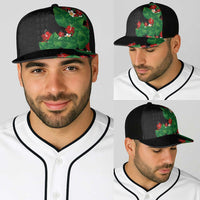 Hawaiian Taro Leaves-Hibiscus and Plumeria Baseball Net Cap Polynesian Art-Kakau Tattoo Black LT03 - Polynesian Pride