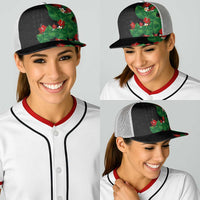 Hawaiian Taro Leaves-Hibiscus and Plumeria Baseball Net Cap Polynesian Art-Kakau Tattoo Black LT03 - Polynesian Pride