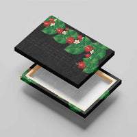 Hawaiian Taro Leaves-Hibiscus and Plumeria Canvas Wall Art Polynesian Art-Kakau Tattoo Black LT03 - Polynesian Pride