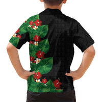 Hawaiian Taro Leaves-Hibiscus and Plumeria Hawaiian Shirt Polynesian Art-Kakau Tattoo Black LT03 - Polynesian Pride