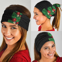 Hawaiian Taro Leaves-Hibiscus and Plumeria Neck Gaiter Polynesian Art-Kakau Tattoo Black LT03 - Polynesian Pride