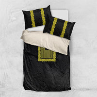 Philippines Polynesian Jasmine Pattern Bedding Set With Barong Tagalog Black Style