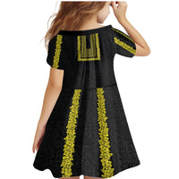 Philippines Polynesian Jasmine Pattern Family Matching Mermaid Dress and Hawaiian Shirt With Barong Tagalog Black Style LT03 - Polynesian Pride