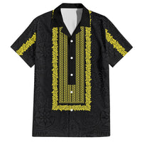 Philippines Polynesian Jasmine Pattern Family Matching Short Sleeve Bodycon Dress and Hawaiian Shirt With Barong Tagalog Black Style LT03 Dad's Shirt - Short Sleeve Black - Polynesian Pride