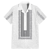 Philippines Polynesian Jasmine Pattern Family Matching Mermaid Dress and Hawaiian Shirt With Barong Tagalog White Style LT03 Dad's Shirt - Short Sleeve White - Polynesian Pride