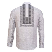 Philippines Polynesian Jasmine Pattern Family Matching Mermaid Dress and Hawaiian Shirt With Barong Tagalog White Style LT03 - Polynesian Pride