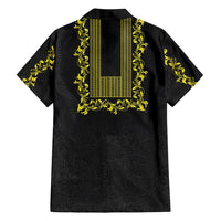 Philippines Polynesian Floral Pattern Family Matching Summer Maxi Dress and Hawaiian Shirt With Barong Tagalog Black Style LT03 - Polynesian Pride