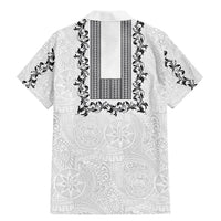 Philippines Polynesian Floral Pattern Family Matching Mermaid Dress and Hawaiian Shirt With Barong Tagalog White Style LT03 - Polynesian Pride