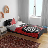 Personalised New Zealand Darts Bedding Set Koru Tribal Tattoo and Silver Fern Maori Pattern Red Color LT03 - Polynesian Pride