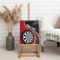 Personalised New Zealand Darts Canvas Wall Art Koru Tribal Tattoo and Silver Fern Maori Pattern Red Color LT03 - Polynesian Pride