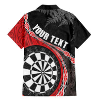 Personalised New Zealand Darts Family Matching Mermaid Dress and Hawaiian Shirt Koru Tribal Tattoo and Silver Fern Maori Pattern Red Color LT03 - Polynesian Pride