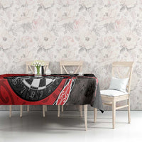 Personalised New Zealand Darts Tablecloth Koru Tribal Tattoo and Silver Fern Maori Pattern Red Color LT03 - Polynesian Pride