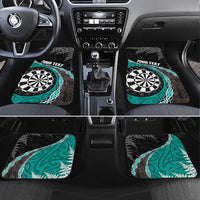 Personalised New Zealand Darts Car Mats Koru Tribal Tattoo and Silver Fern Maori Pattern Teal Color LT03 Set 4pcs Teal - Polynesian Pride