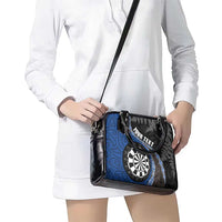 Personalised New Zealand Darts Shoulder Handbag Koru Tribal Tattoo and Silver Fern Maori Pattern Blue Color LT03 - Polynesian Pride