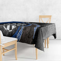 Personalised New Zealand Darts Tablecloth Koru Tribal Tattoo and Silver Fern Maori Pattern Blue Color LT03 - Polynesian Pride