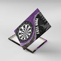 Personalised New Zealand Darts Canvas Wall Art Koru Tribal Tattoo and Silver Fern Maori Pattern Purple Color LT03 With Frame Purple - Polynesian Pride