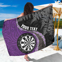 Personalised New Zealand Darts Sarong Koru Tribal Tattoo and Silver Fern Maori Pattern Purple Color LT03 One Size 44 x 66 inches Purple - Polynesian Pride