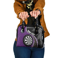 Personalised New Zealand Darts Shoulder Handbag Koru Tribal Tattoo and Silver Fern Maori Pattern Purple Color LT03 One Size Purple - Polynesian Pride