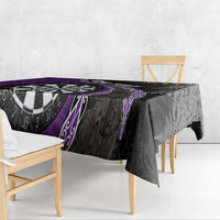 Personalised New Zealand Darts Tablecloth Koru Tribal Tattoo and Silver Fern Maori Pattern Purple Color LT03 - Polynesian Pride