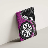 Personalised New Zealand Darts Canvas Wall Art Koru Tribal Tattoo and Silver Fern Maori Pattern Pink Color LT03 - Polynesian Pride