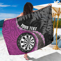 Personalised New Zealand Darts Sarong Koru Tribal Tattoo and Silver Fern Maori Pattern Pink Color LT03 One Size 44 x 66 inches Pink - Polynesian Pride
