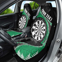 Personalised New Zealand Darts Car Seat Cover Koru Tribal Tattoo and Silver Fern Maori Pattern Green Color LT03 - Polynesian Pride