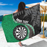 Personalised New Zealand Darts Sarong Koru Tribal Tattoo and Silver Fern Maori Pattern Green Color LT03 One Size 44 x 66 inches Green - Polynesian Pride