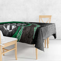 Personalised New Zealand Darts Tablecloth Koru Tribal Tattoo and Silver Fern Maori Pattern Green Color LT03 - Polynesian Pride