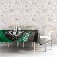Personalised New Zealand Darts Tablecloth Koru Tribal Tattoo and Silver Fern Maori Pattern Green Color LT03 - Polynesian Pride