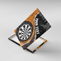 Personalised New Zealand Darts Canvas Wall Art Koru Tribal Tattoo and Silver Fern Maori Pattern Orange Color LT03 With Frame Orange - Polynesian Pride