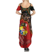 Tonga Ngatu and Australia Together Family Matching Summer Maxi Dress and Hawaiian Shirt Polynesian Humpback Whale and Aboriginal Kangaroo LT03 - Polynesian Pride