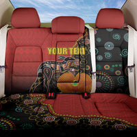 Personalised Papua New Guinea and Australia Together Back Car Seat Cover Bird-of-paradise and Kangaroo with Aboriginal Pattern LT03 One Size Red - Polynesian Pride