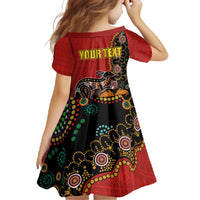 Personalised Papua New Guinea and Australia Together Family Matching Off Shoulder Maxi Dress and Hawaiian Shirt Bird-of-paradise and Kangaroo with Aboriginal Pattern LT03 - Polynesian Pride