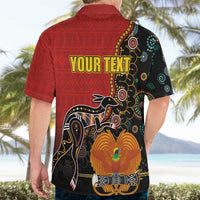 Personalised Papua New Guinea and Australia Together Hawaiian Shirt Bird-of-paradise and Kangaroo with Aboriginal Pattern LT03 - Polynesian Pride