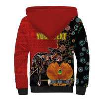 Personalised Papua New Guinea and Australia Together Sherpa Hoodie Bird-of-paradise and Kangaroo with Aboriginal Pattern LT03 - Polynesian Pride