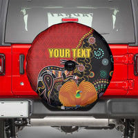 Personalised Papua New Guinea and Australia Together Spare Tire Cover Bird-of-paradise and Kangaroo with Aboriginal Pattern LT03 - Polynesian Pride