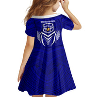 Kimbe Cutters Rugby Family Matching Puletasi Dress and Hawaiian Shirt Papua New Guinea Polynesian Tattoo Blue Version LT03 - Polynesian Pride