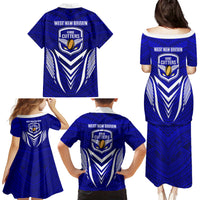 Kimbe Cutters Rugby Family Matching Puletasi Dress and Hawaiian Shirt Papua New Guinea Polynesian Tattoo Blue Version LT03 - Polynesian Pride