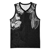 Japanese Irezumi and Hawaiian Polynesian Art Tattoo Basketball Jersey Black Color LT03 Unisex Black - Polynesian Pride