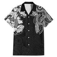Japanese Irezumi and Hawaiian Polynesian Art Tattoo Family Matching Mermaid Dress and Hawaiian Shirt Black Color LT03 Dad's Shirt - Short Sleeve Black - Polynesian Pride
